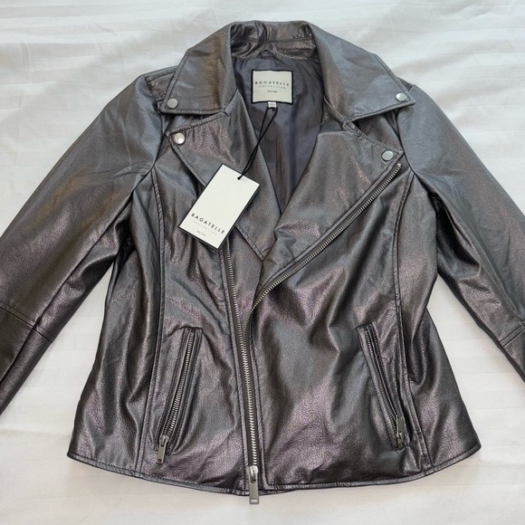 bagatelle Jackets & Blazers - NWT Bagatelle Silver Metallic Moto Jacket